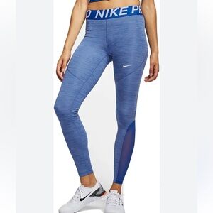 Nike Pro Blue 7/8 Tights Leggings Women's Size Small